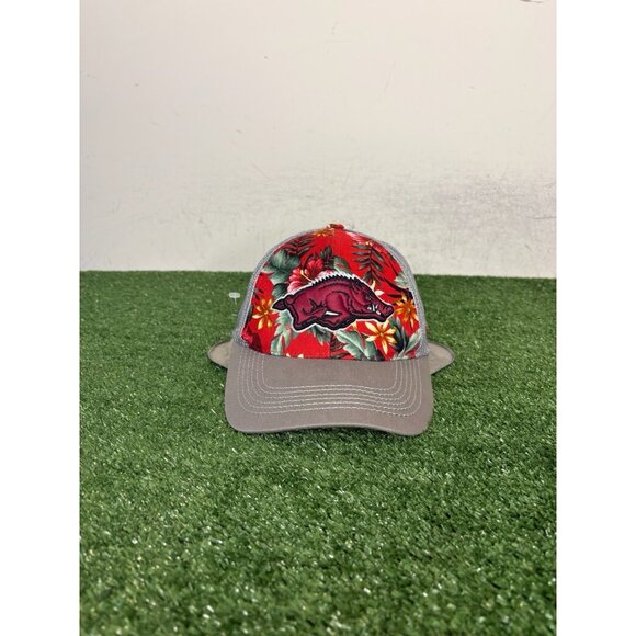 Arkansas Razorbacks hat cap snap back gray red floral hawaiian Top of the world - Picture 1 of 9